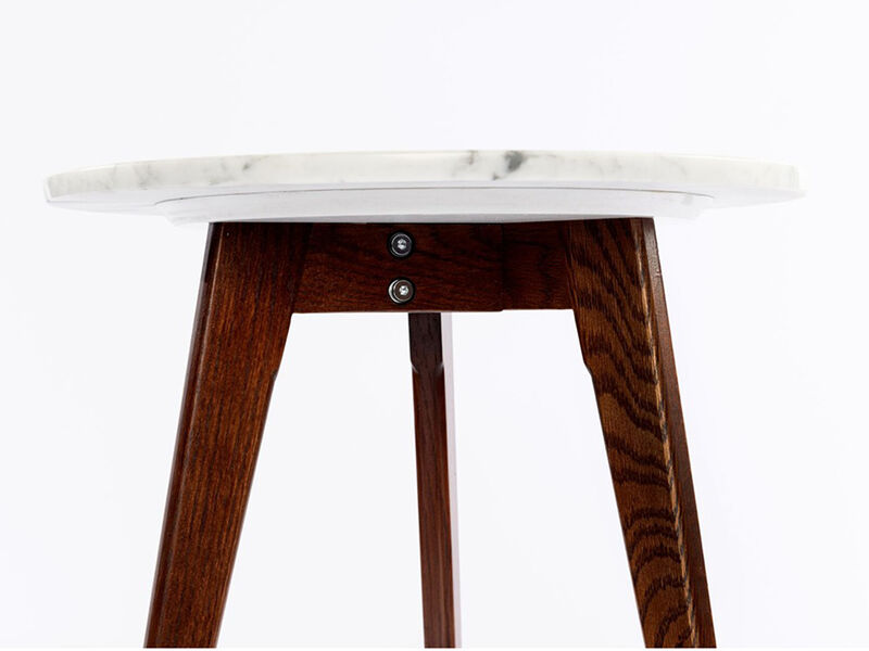 Cherie 15" Round Italian Carrara Side Table
