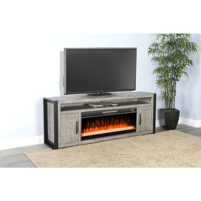 Sunny Designs 78 Media Console with Electric Fireplace