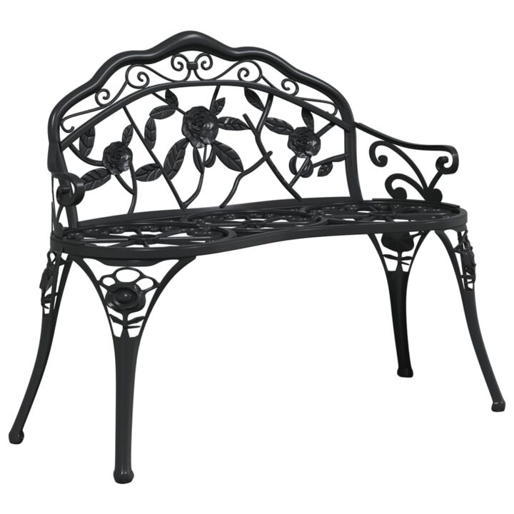 vidaXL Patio Bench 39.4" Cast Aluminum Black
