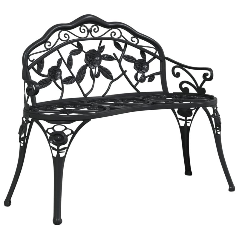 vidaXL Patio Bench 39.4" Cast Aluminum Black