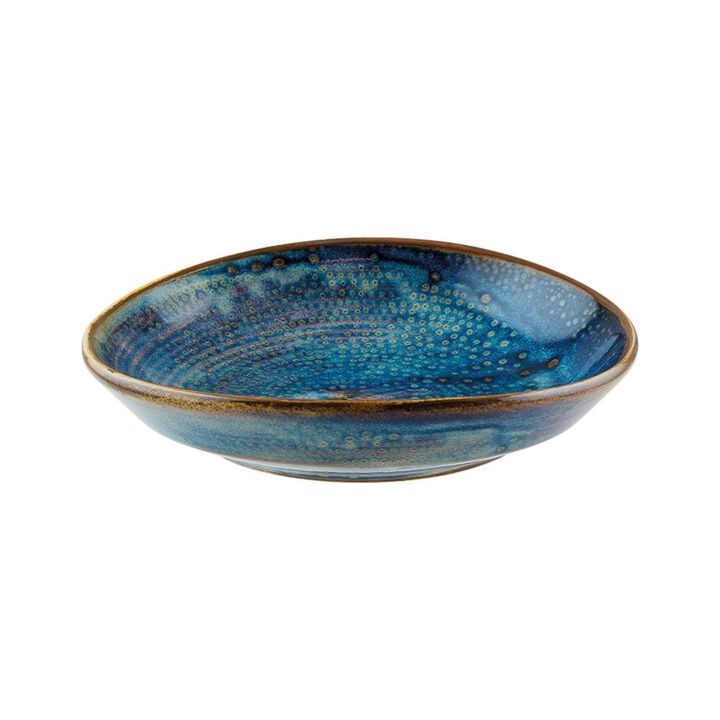 Sapphire 5.5" x 4.75" x h:1.25" Oval Blue Porcelain Platter (Set of 2)