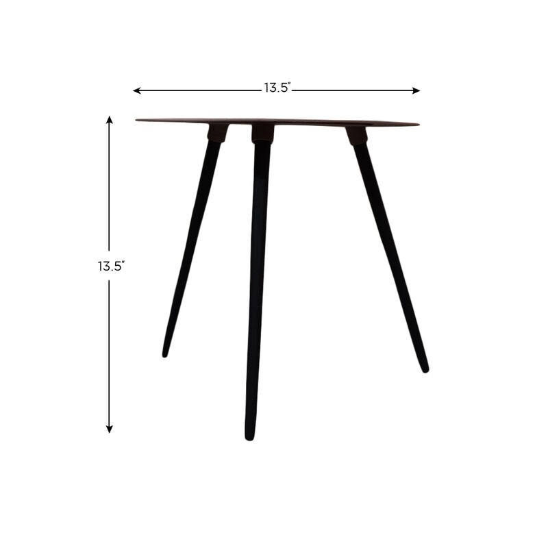 Handmade Iron Round Tray Rust Color Side Table