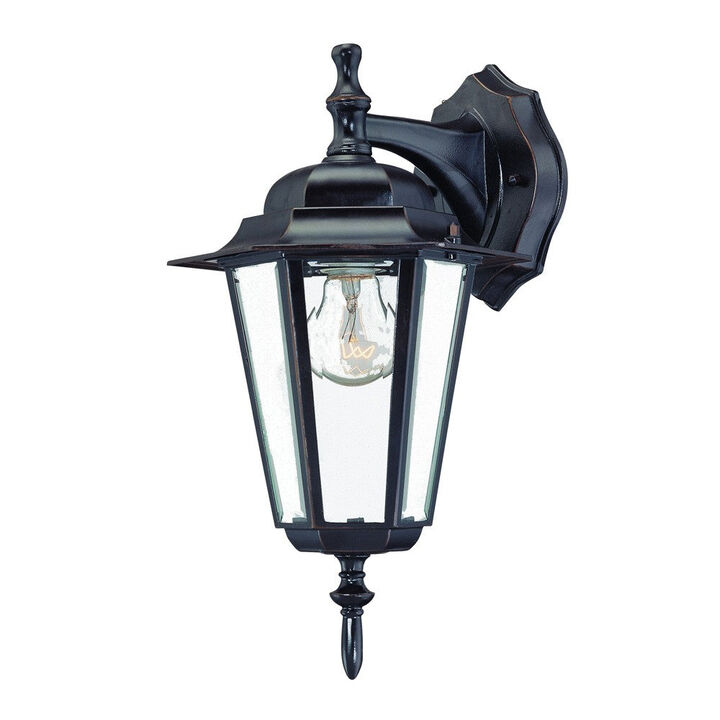 Hivvago Antique Bronze Glass Hanging Lantern Wall Light