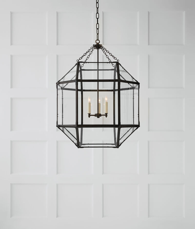 Morris Large Lantern with Clear Glass