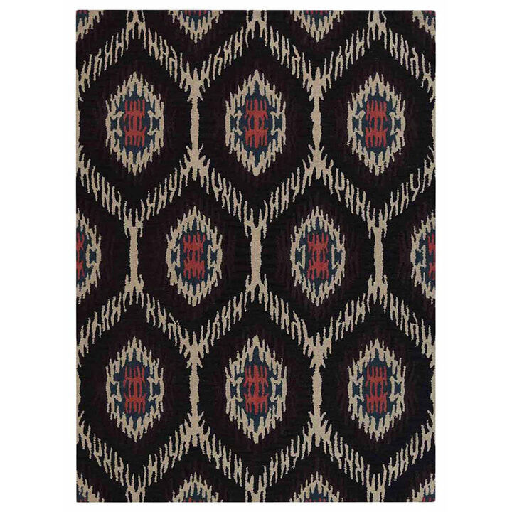RUGSOTIC CARPETS HAND TUFTED WOOL ECO-FRIENDLY AREA RUGS  - 6'x9', Rectangle Shape, Brown & Beige, Geometric Modern Design, High Pile Handmade Area Rugs for Living Room, Bed Room (K00650)