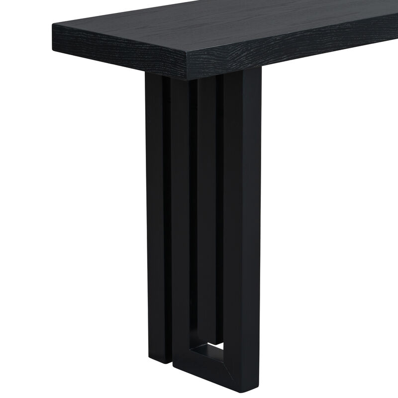 Merax Oak Veneer Rectangular Console Table