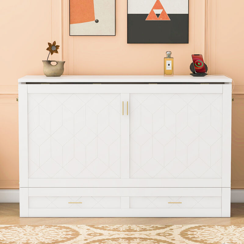 Merax Pulley Structure Design Murphy Bed Cabinet