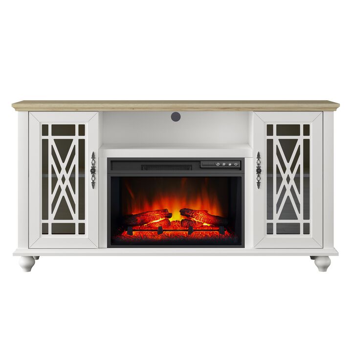 FESTIVO Elegant 61" TV Stand with Fireplace