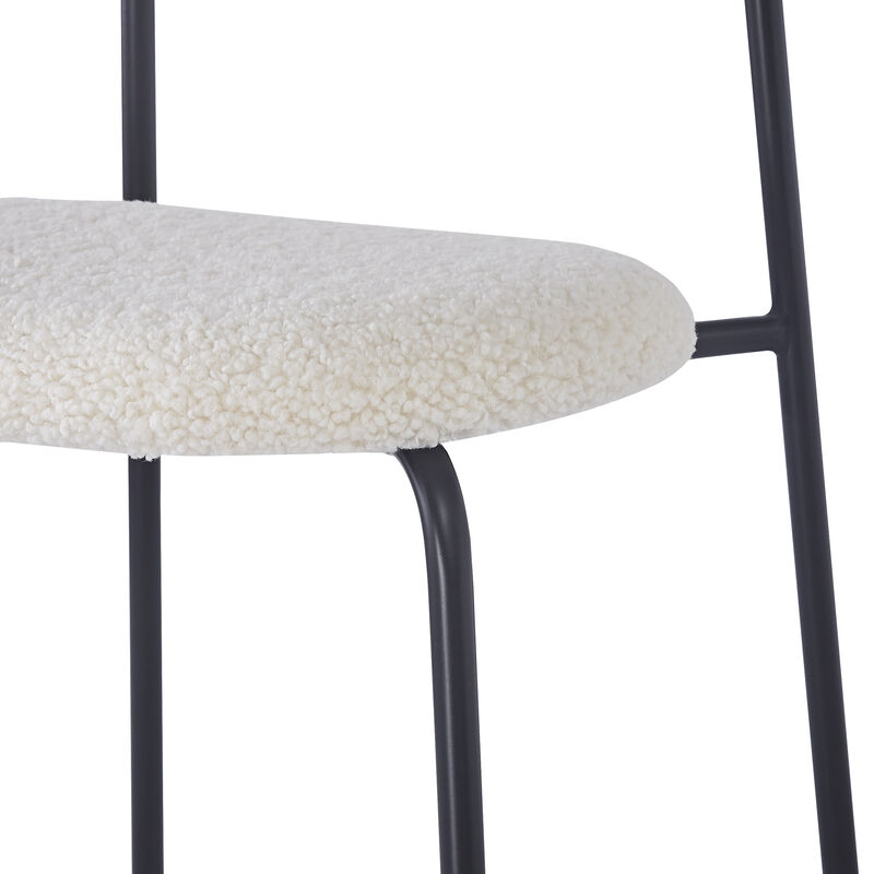 Set of 2 Industrial Metal Cane Rattan Dining Chairs