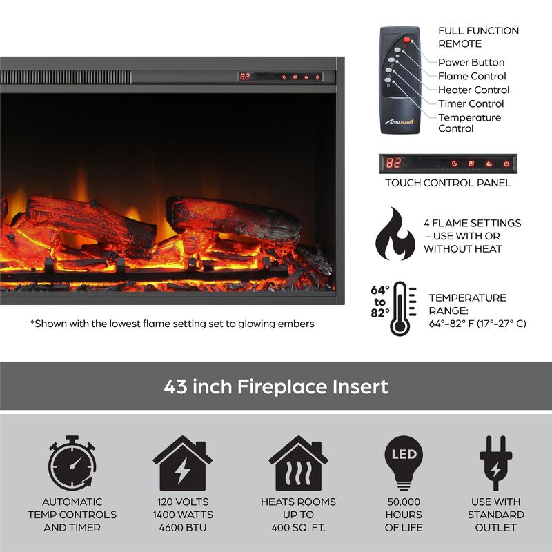 Elmcroft Wide Mantel with Linear Electric Fireplace