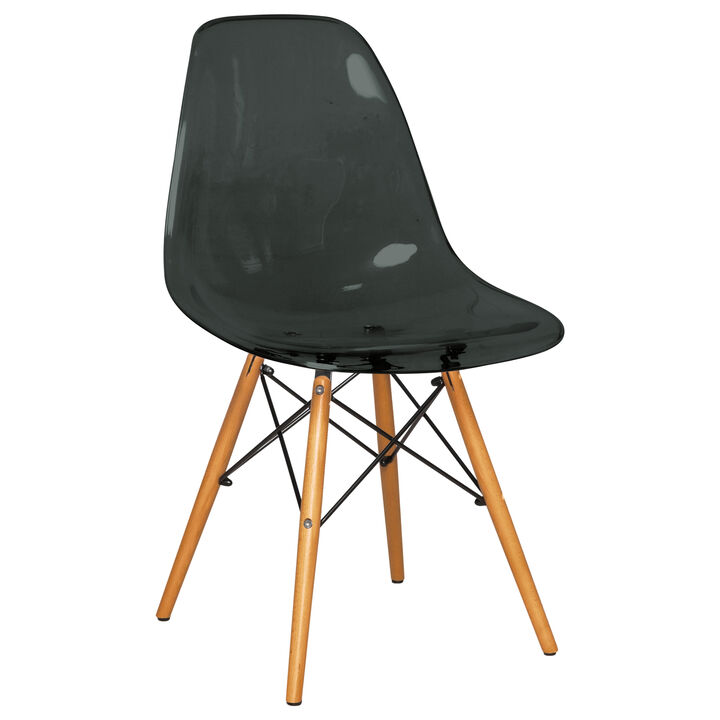 LeisureMod Dover Plastic Molded Dining Side Chair