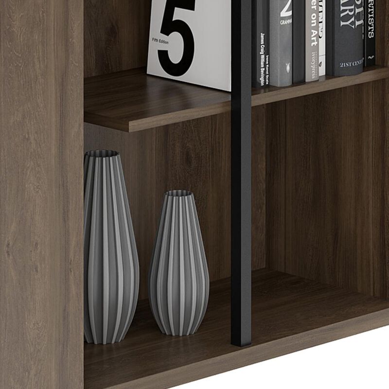 Techni Mobili Standard 5-Tier wooden bookcase, Walnut