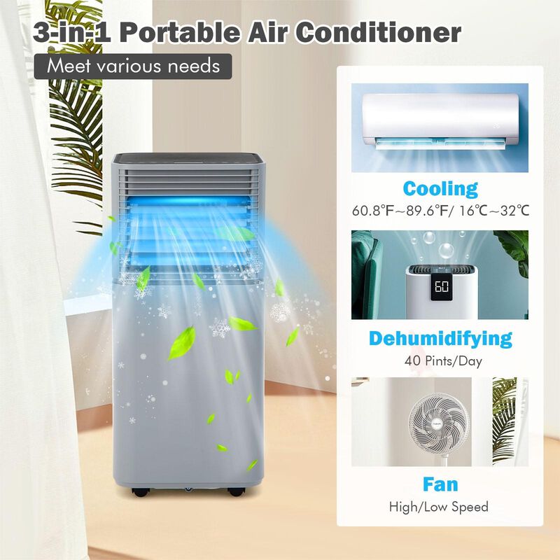 8000 BTU 3-in-1 Air Cooler with Dehumidifier and Fan Mode