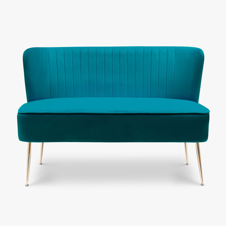 WestinTrends 46" Wide Upholstered Velvet Love Seat Sofa