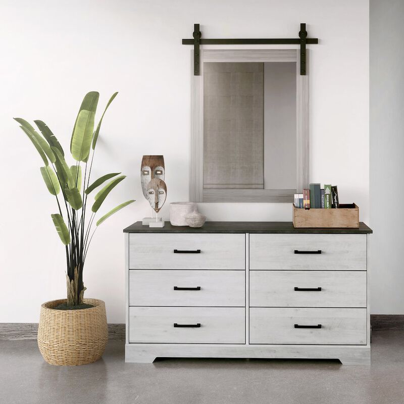 Prepac Chest, Wooden Bedroom Dresser with 6 Storage Drawers, 18.25in x 53.25in x 28.5in