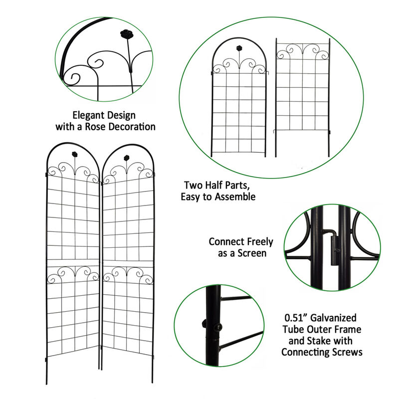 Streamdale Rustproof Rose Trellis for Climbing Plants 86.7"x19.7"