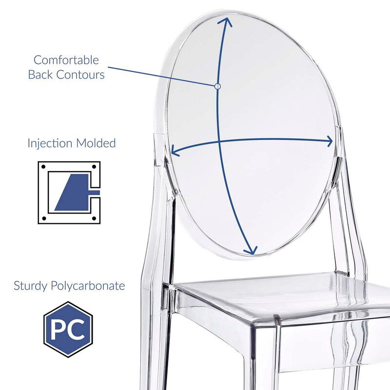 Clear Casper Dining Side Chair-Benzara