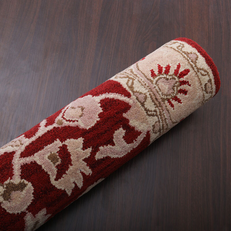 RUGSOTIC CARPETS HAND TUFTED WOOL ECO-FRIENDLY AREA RUGS  - 5'x8', Rectangle Shape, Red & Gold, Classic Oriental Traditional  Design, High Pile Thick Handmade Anti Skid Area Rugs (K00531)