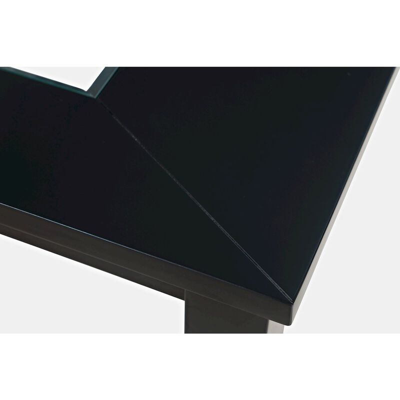 Jofran Urban Icon Contemporary 66 Extension Glass Inlay Dining Table