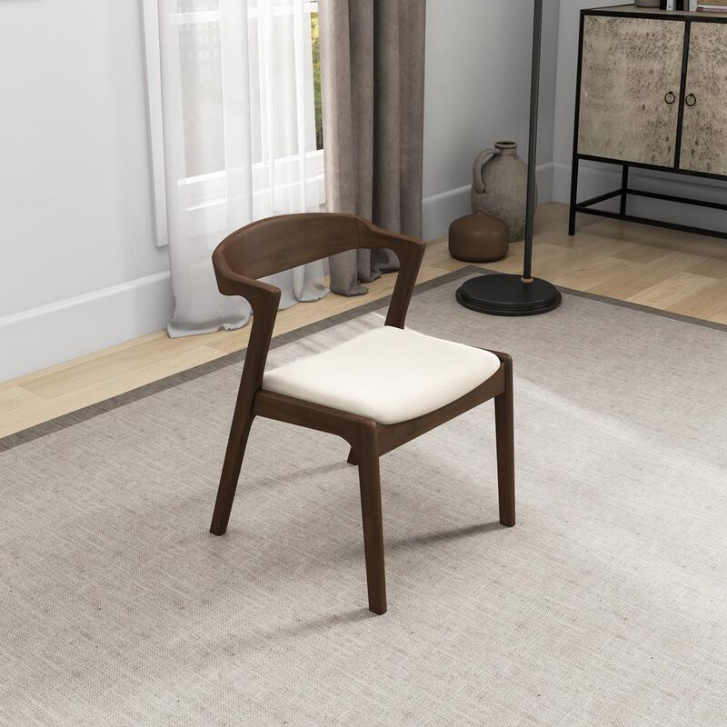 Ashcroft Furniture Co Dakota Mid-Century Modern Solid Wood Velvet Dining Chair (Set of 2)