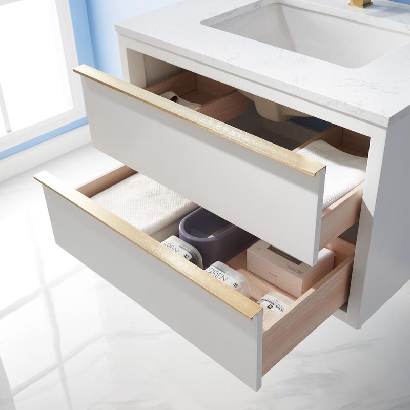 Altair 30 Single Bathroom Vanity Set in White with Mirror