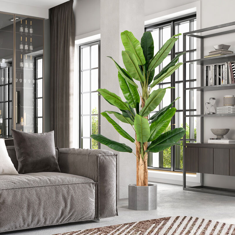 Tall Artificial Banana Tree with 10 Large Leaves – Lush Indoor Tropical Plant Decoration