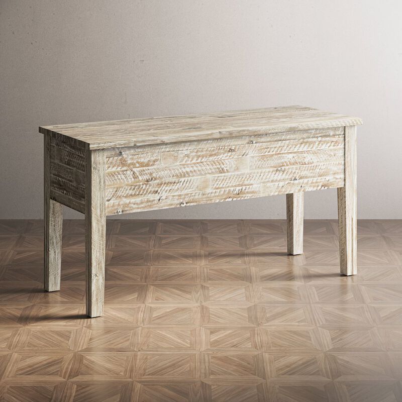 Jofran Artisan's Craft Rustic Farmhouse Distressed Solid Wood 5-Drawer Desk