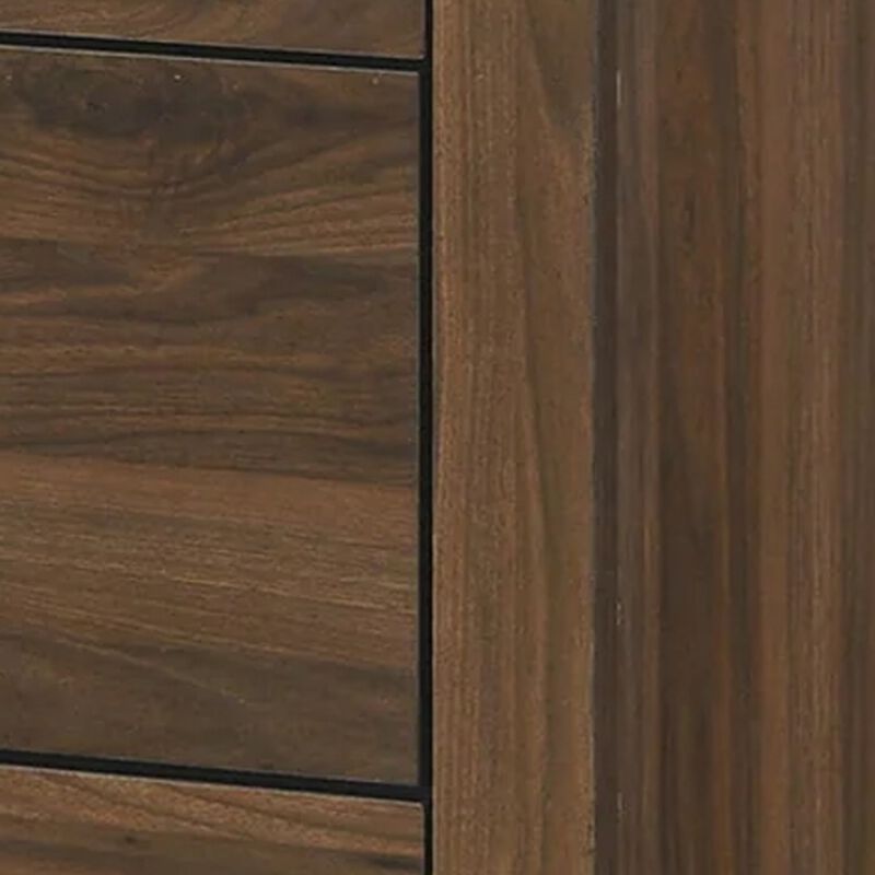 Shan 45 Inch Tall Dresser Chest, 4 Drawers, Cherry Brown Wood Finish - Benzara