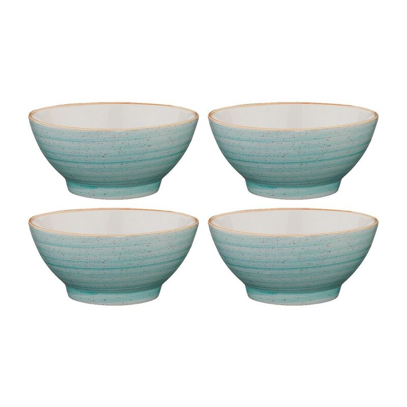 Aqua dia.4.75" h:2.25" 10 oz. Round Blue Porcelain Bowl (Set of 4)