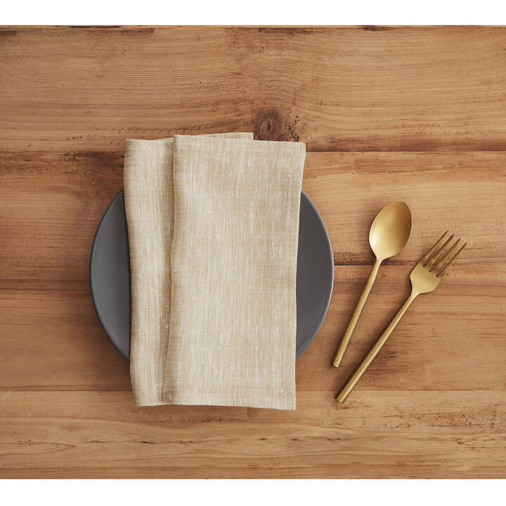 Solino Home 100% Pure Linen Cocktail Napkins Set of 12 | Athena