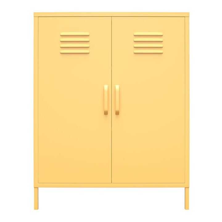 Cache 2 Door Metal Locker Style Storage Accent Cabinet