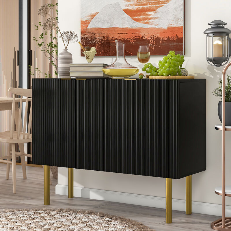 Modern Simple & Luxury Style Sideboard Particle Board & MDF Board Cabinet With Metal Leg