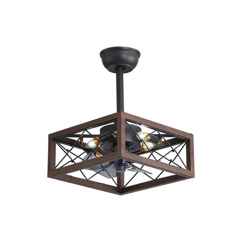 1 8" Caged Ceiling Fan With Lights Remote Control 0001