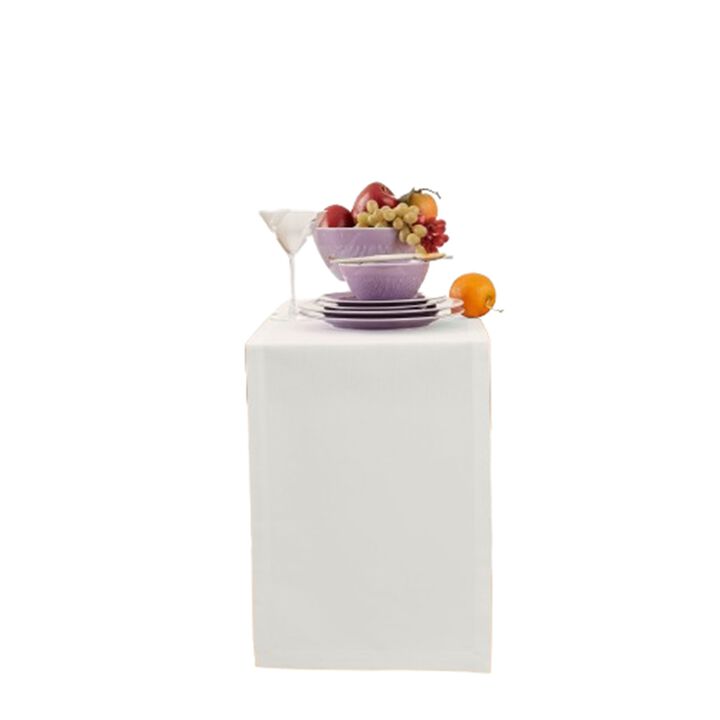 Solino Home Cotton Linen Plain Table Runner | Dru