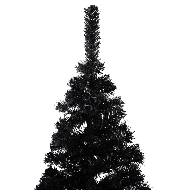 vidaXL Artificial Christmas Tree with Stand Black 59.1" PVC
