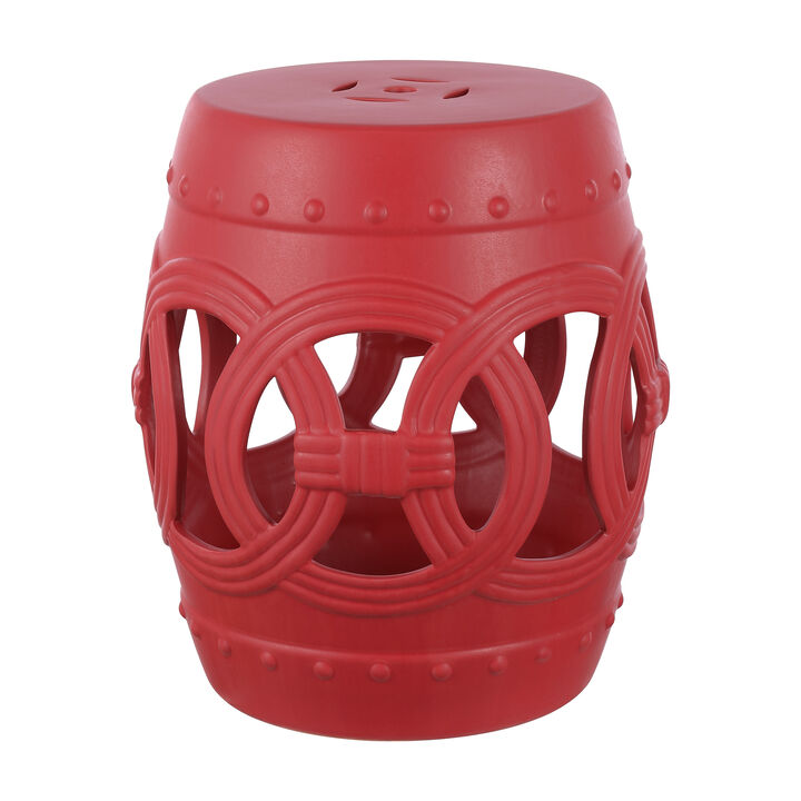 Lucky Coins 16" Chinese Ceramic Drum Garden Stool