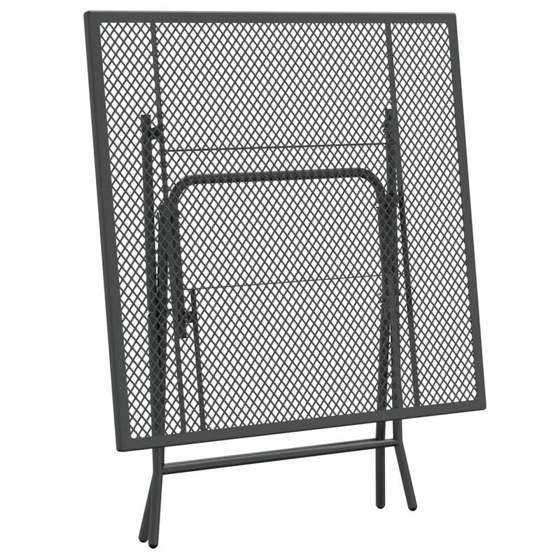 Yoko 5pc Outdoor Dining Breakfast Set, Dark Gray Folding Metal Frame - Benzara