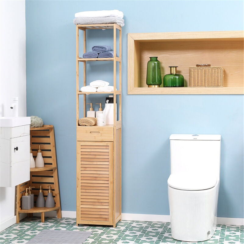Bathroom Cabinet with Built-in Laundry Basket for Storage and Organization