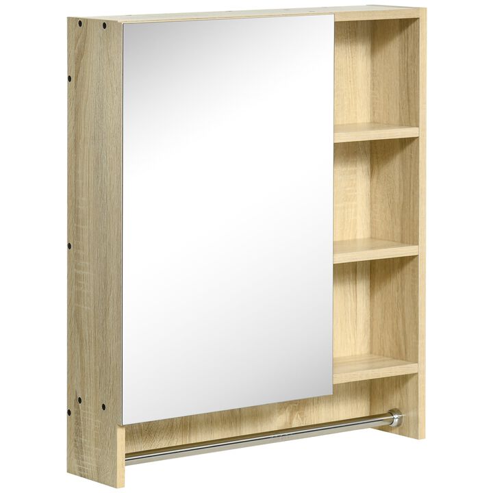 White Bathroom Cabinet: 23.5x27.5" Mirrored Door Storage with Shelf