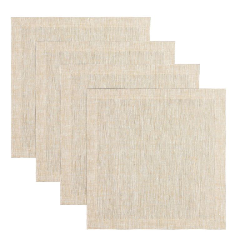 Solino Home 100% Pure Linen 14 x 14 Inch Square Placemats Set of 4 | Athena