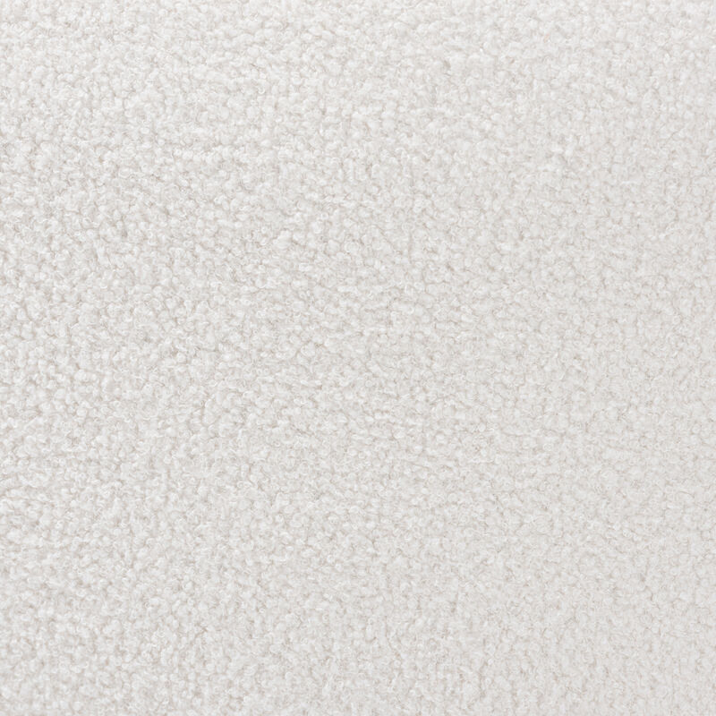 Baxton Studio Athena Modern and Ivory Boucle Upholstered and Black Finished Round Ottoman