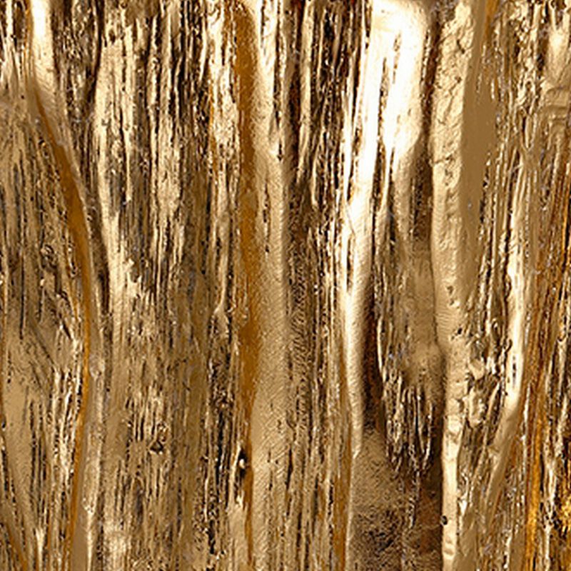 Kiny 20 Inch Accent Stool Table, Tree Trunk Design, Magnesium, Gold Finish - Benzara