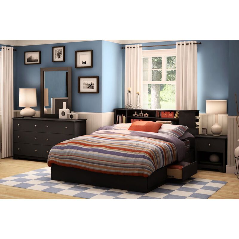 Hivvago Black 6 Drawer Bedroom Dresser with Nickle Metal Knobs Handles
