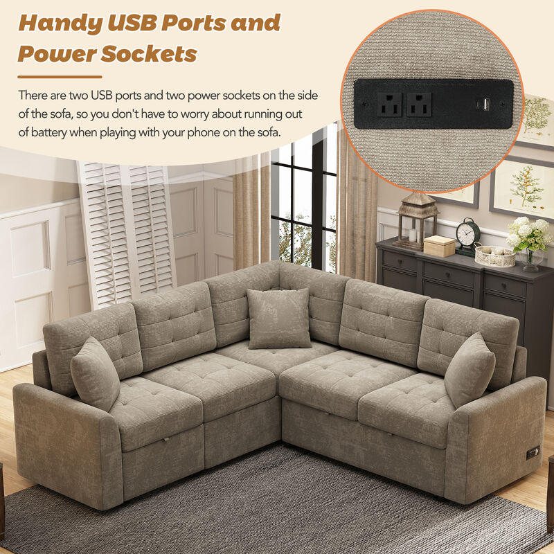 Merax Pull-out Sleeper Sofa with Wheels