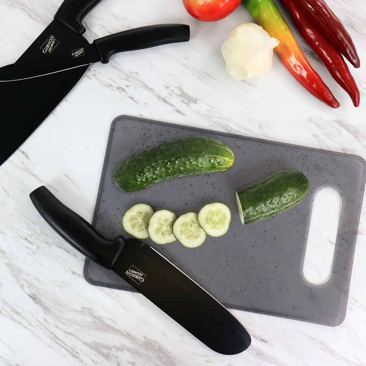 Gibson Home Edge Craft 4 Piece Nonstick Stainless Steel Cutlery Set with Cutting Board