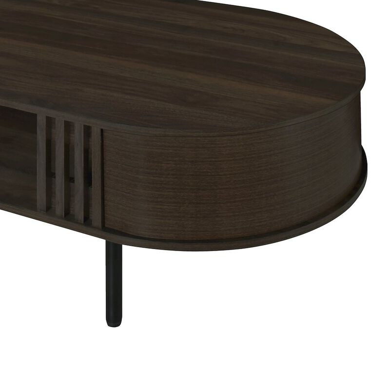 New Classic Furniture Brax 47.25 in. Walnut Oval Wood Coffee Table