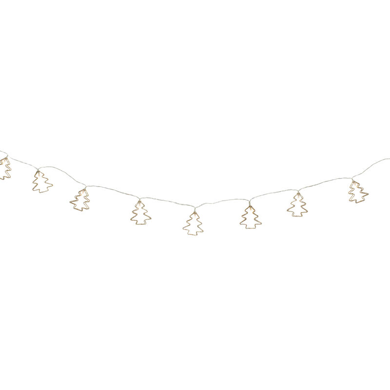 4' LED Lighted B/O Gold Wire Mini Tree Christmas Garland - Warm White Lights
