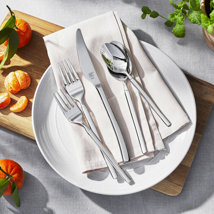 ZWILLING Opus 20-Piece 18/10 Stainless Steel Flatware Set, Silver