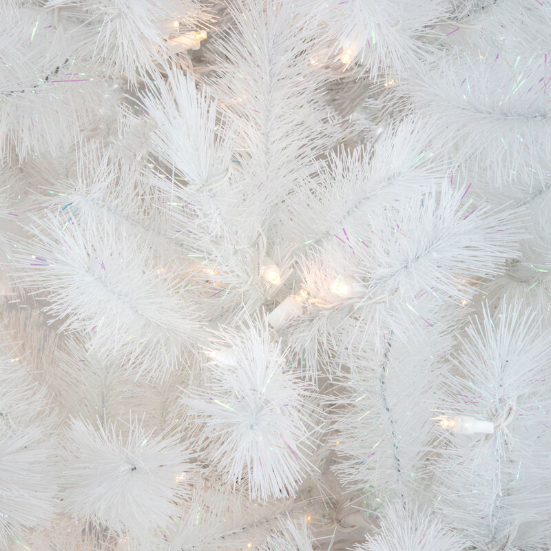 7.5' Pre-Lit White Alaskan Pine Artificial Christmas Tree  Warm White LED Lights