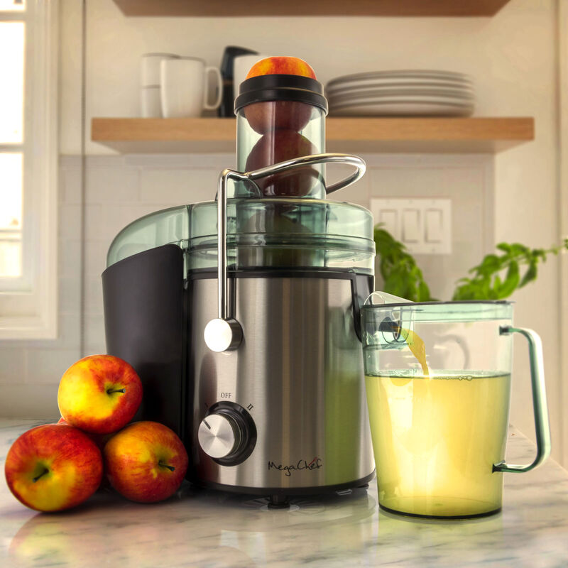 MegaChef Wide Mouth Juice Extractor, Juice Machine with Dual Speed Centrifugal Juicer, Stainless Steel Juicers Easy to Clean